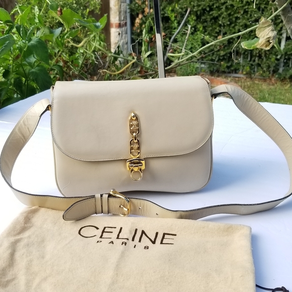 Vintage Rare CÉLINE TRIOMPHE Box Calf saddle shoulder crossbody handbag - Picture 7 of 16